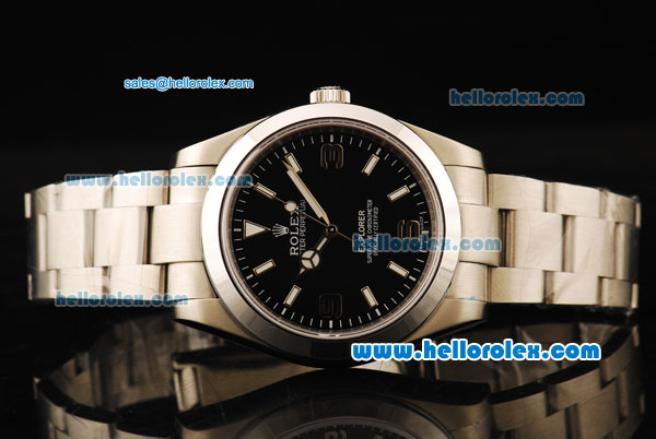 Rolex Explorer Automatic Movement Full Steel with Black Dial and White Markers - Click Image to Close